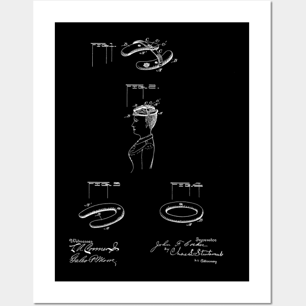 Gravity Helmet Vintage Patent Hand Drawing Wall Art by TheYoungDesigns